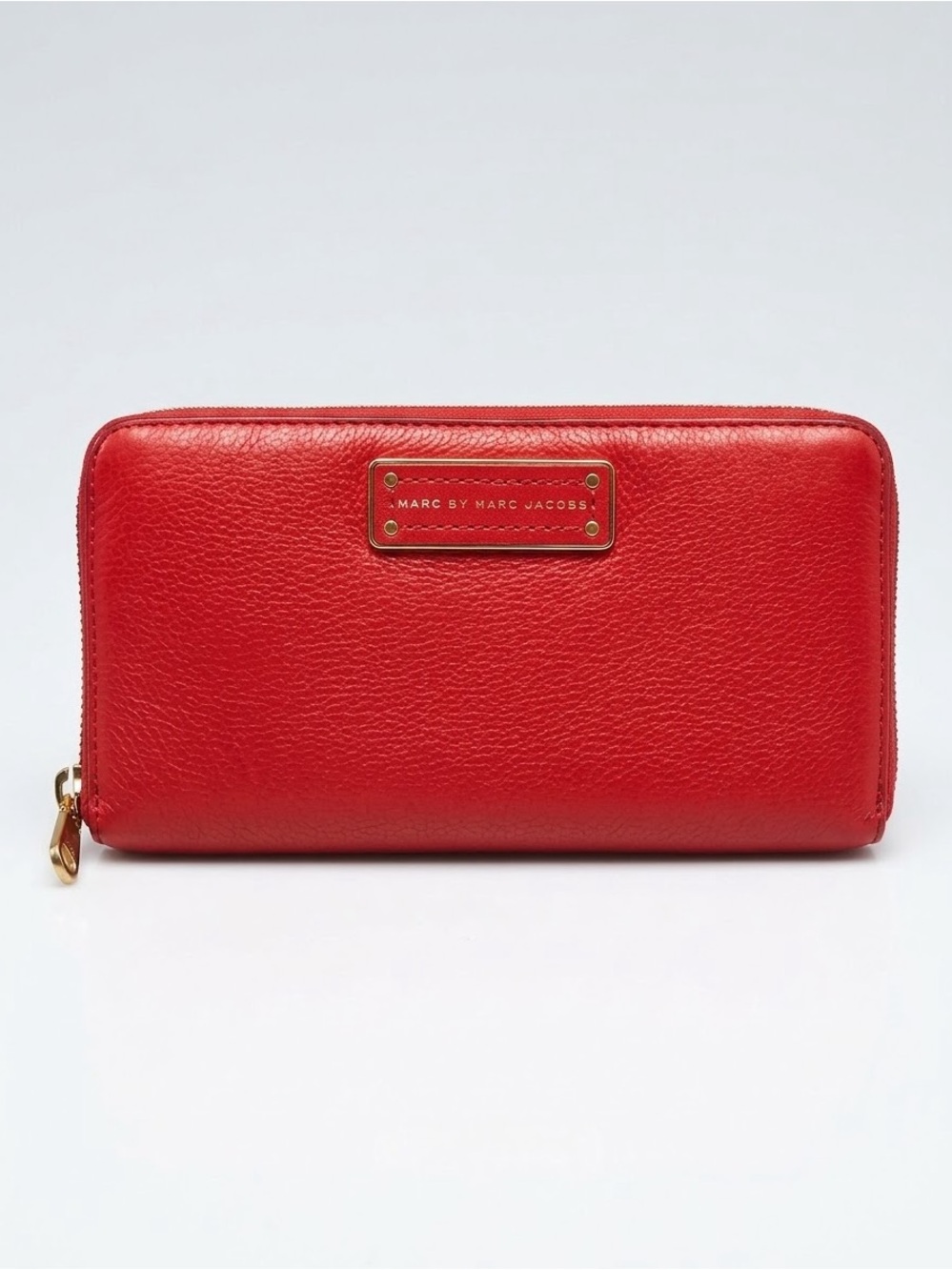 Marc by Marc Jacobs Long zip -around Red Leather Wallet Gold tone EUC